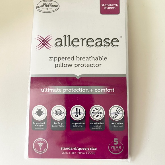 NEW Allerease Zippered Breathable Pillow Protector Standard or Queen Size - Picture 1 of 2